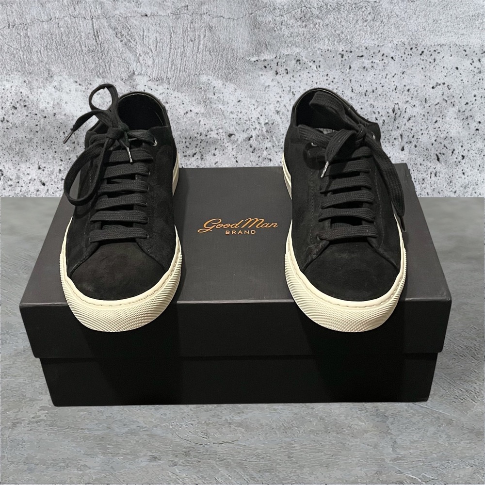 Good Man Brand Edge Mens Black Suede Low Top Sneakers G917-101 Size 7.5 - Picture 2 of 9